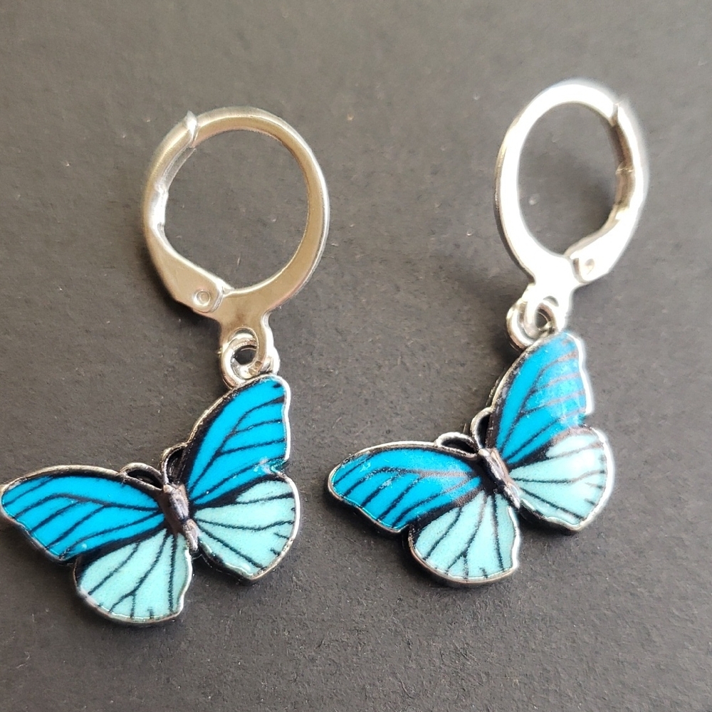 Blue Butterfly Earrings 🦋